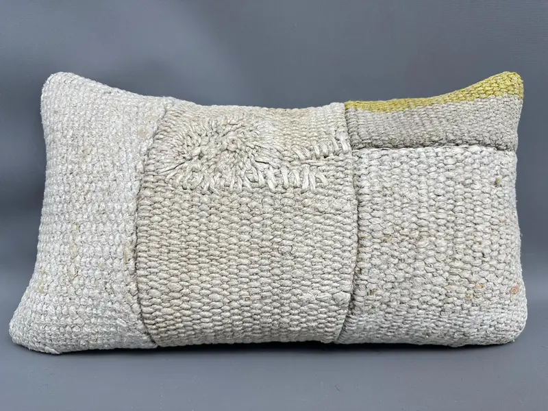 Comfy Throw Pillow Cover, Comfy Throw Pillow Case, 12x20 Beige Pillow, Kilim Cushion Sham, Kilim Pillow Cover, Turkish Pillow, Pillow Case - 4
