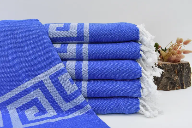 Personalized Turkish Blue Patterned Towel, Bachelorette Party Gift, 70x40 Inches