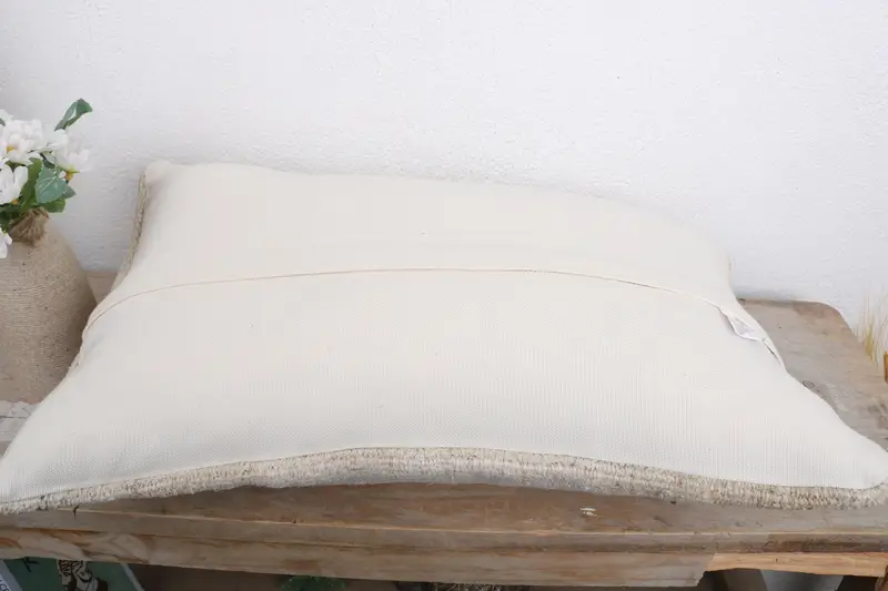Pillow Sham, Ethnical Kilim Rug Pillow, Gift Pillow, 12x20 White Cushion Cover, Bed Cushion, Pillow for Couch, Vintage Kilim Pillow Pillow Sham - 7