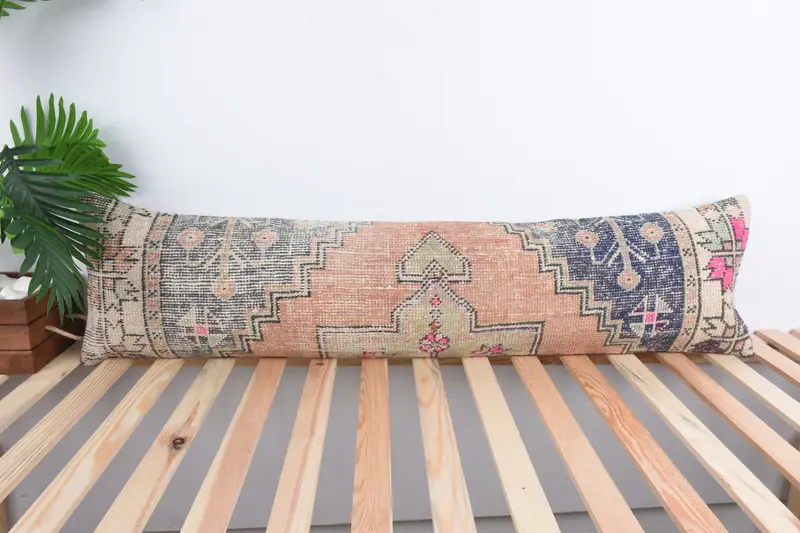 Throw Kilim Pillow, Turkish Pillow, 12x48 Red Cushion Case, Interior Designer Pillow, Traditional Pillow Cover, Cushion, Comfy Throw Pillow Case - 1