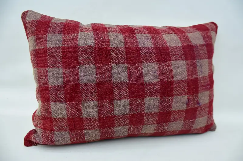 Cushion, 16x24 Red Pillow Case, Kilim Pillow Cover, Kilim Cushion Sham, Turkish Pillow, Aesthetic Cushion Cover, Vintage Kilim Pillow Pillow Sham - 2