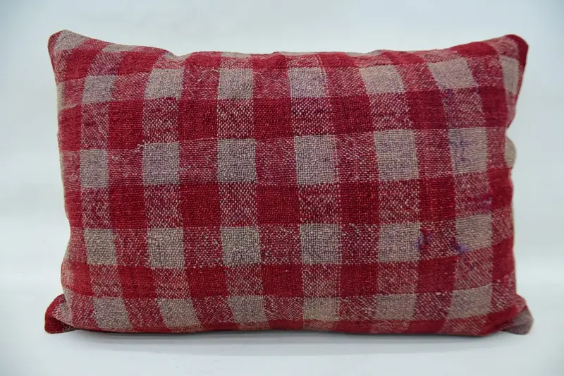 Cushion, 16x24 Red Pillow Case, Kilim Pillow Cover, Kilim Cushion Sham, Turkish Pillow, Aesthetic Cushion Cover, Vintage Kilim Pillow Pillow Sham - 4