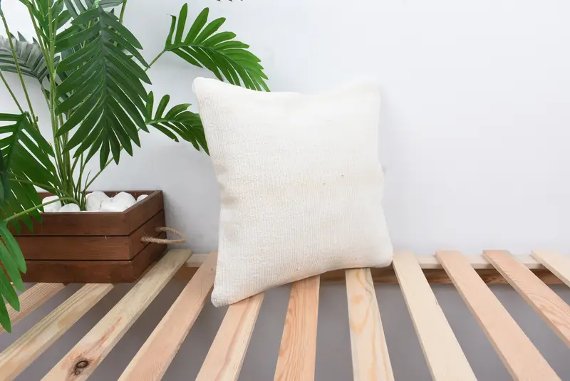 Pillow, Vintage Kilim Throw Pillow, Vintage Pillow, 14x14 White Cushion, Vintage Kilim Pillow, Handmade Throw Pillow Sham, Outdoor Pillow Case - 4
