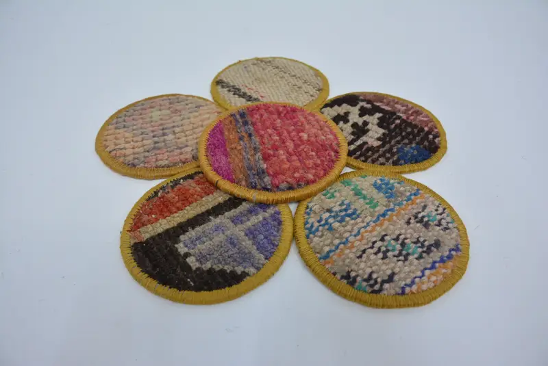 Elegant Pink and Bronze Coasters, Unique Boho Coaster Set