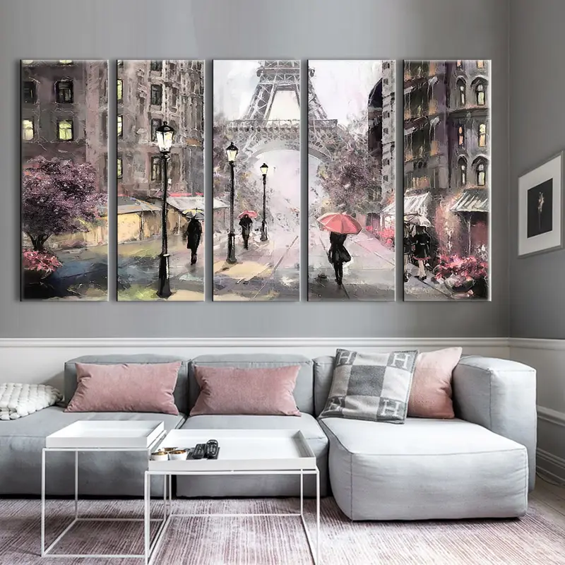 Paris Oil Painting Canvas Art, Paris Print, Paris Wall Art, Paris Canvas Wall Art, Paris Painting, Eiffel Tower Wall Art, Eiffel Tower Print - 6