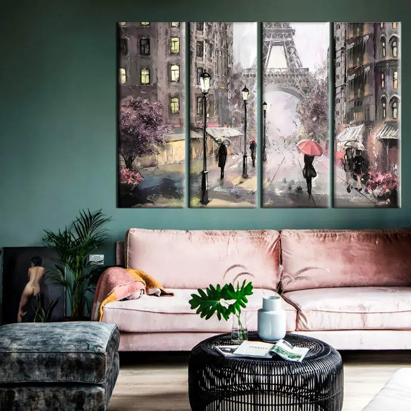 Paris Oil Painting Canvas Art, Paris Print, Paris Wall Art, Paris Canvas Wall Art, Paris Painting, Eiffel Tower Wall Art, Eiffel Tower Print - 5