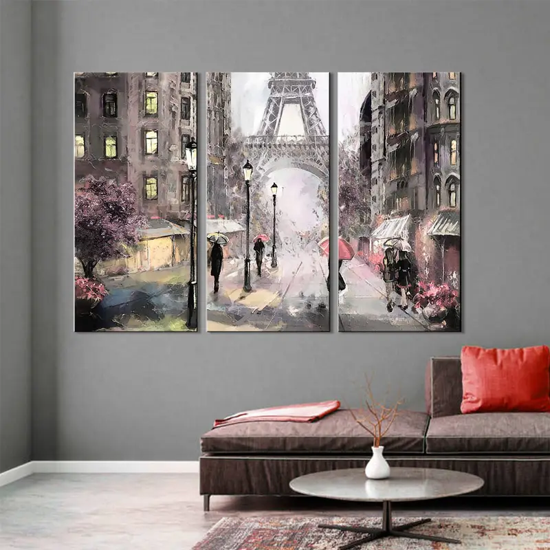 Paris Oil Painting Canvas Art, Paris Print, Paris Wall Art, Paris Canvas Wall Art, Paris Painting, Eiffel Tower Wall Art, Eiffel Tower Print - 4