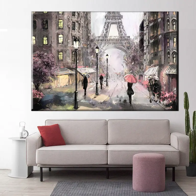 Paris Oil Painting Canvas Art, Paris Print, Paris Wall Art, Paris Canvas Wall Art, Paris Painting, Eiffel Tower Wall Art, Eiffel Tower Print - 3