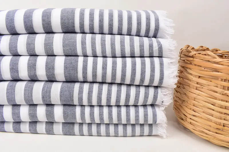 Handmade Gift, 68x40 Cotton Striped Towel, Personalized Beach Towel, Turkish Towel USA, Fringed Turkish towel for poolside, Best Beach Towel - 4