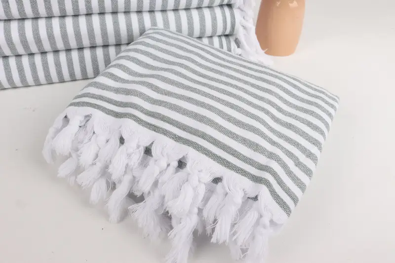 Custom Turkish Towel, Peshtemal Towel USA, Custom Gifts, Peshtemal Towel, 70x36 Linen Terry Striped Towel, Bachelorette Party Gift, Handmade Gift - 5