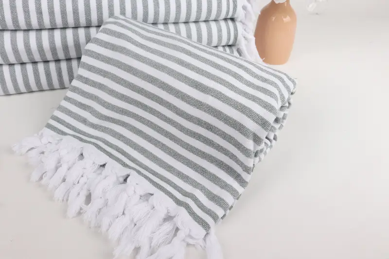 Custom Turkish Towel, Peshtemal Towel USA, Custom Gifts, Peshtemal Towel, 70x36 Linen Terry Striped Towel, Bachelorette Party Gift, Handmade Gift - 4