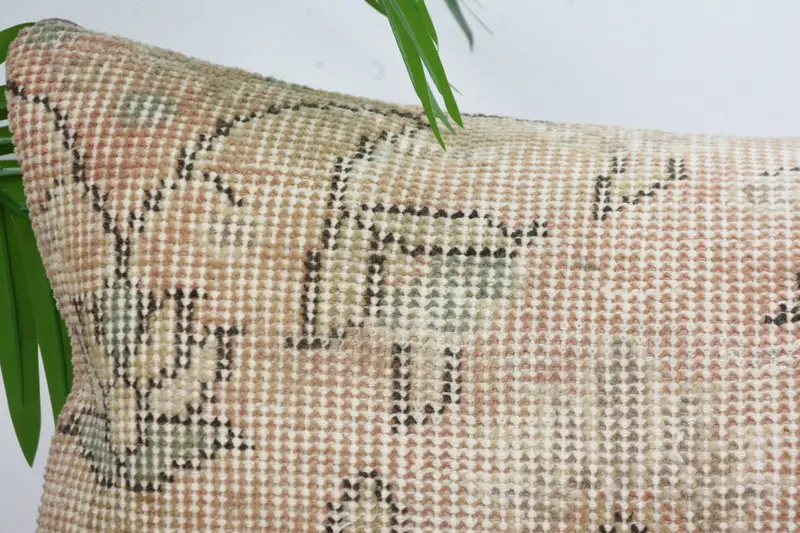 Cushion, Home Decor Pillow, Vintage Cushion Cover, Square Throw Cushion Cover, Ethnical Kilim Rug Pillow, Pillow for Couch, 12x24 Beige Pillow - 2