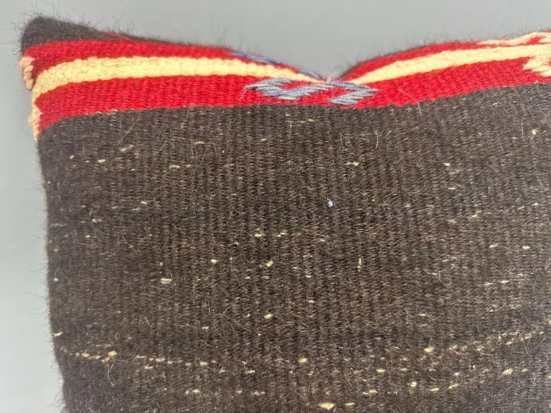 18x18 Brown Pillow Case, Vintage Pillow, Office Chair Pillow Case, Cushion Case, Vintage Kilim Throw Pillow, Armchair Pillow, Kilim Cushion Sham - 5
