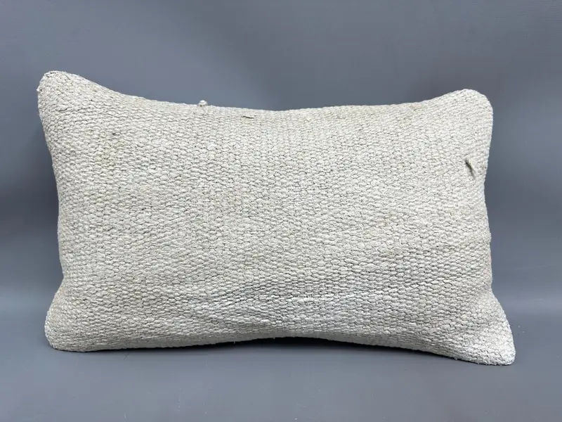 One Of A Kind Pillow Case, Kilim Pillow Cover, Turkish Pillow, Home Decor Pillow, Cushion Case, 12x20 Beige Pillow Sham, Rustic Cushion Case - 4