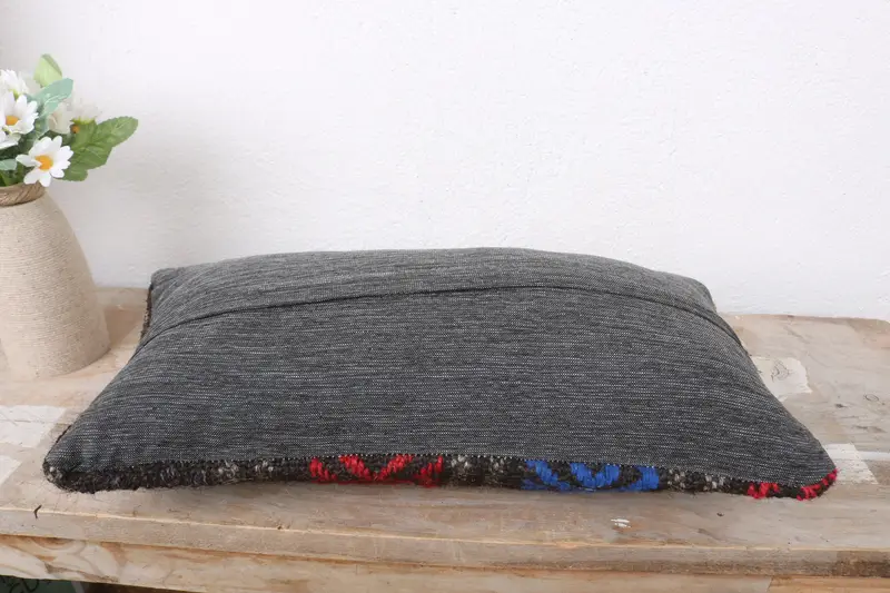 Home Decor Pillow, Interior Designer Pillow, Cushion Cover, 8x16 Blue Pillow Case, Vintage Cushion, Art Deco Pillow Cover, Turkish Kilim Pillow - 7