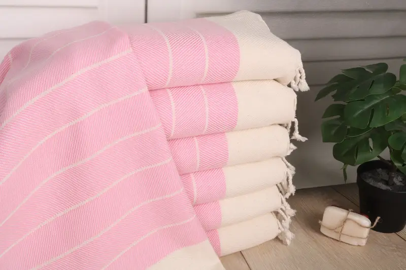 Small Bath Towels, Handmade Gift, Summer Towel, Bathroom Towels, Wedding Hand Made Gift, 36x16 Cotton Striped Towel, Guest Towel, Bridesmaid Gifts - 1