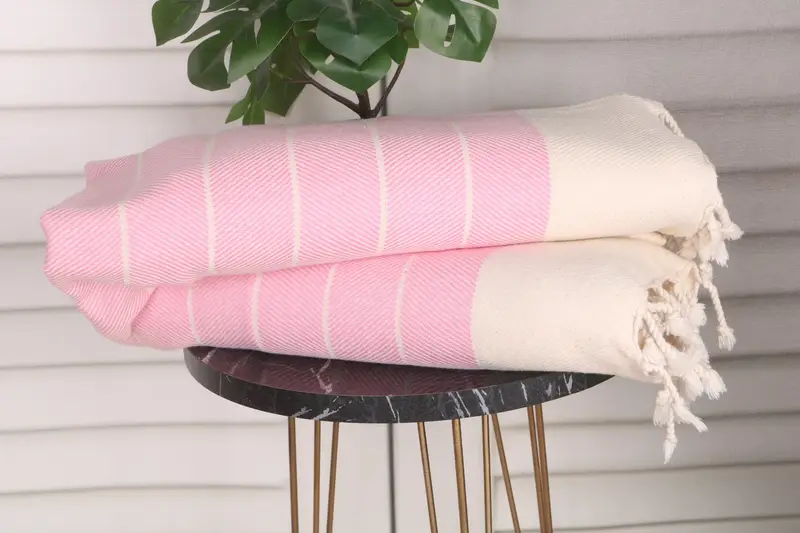 Small Bath Towels, Handmade Gift, Summer Towel, Bathroom Towels, Wedding Hand Made Gift, 36x16 Cotton Striped Towel, Guest Towel, Bridesmaid Gifts - 3