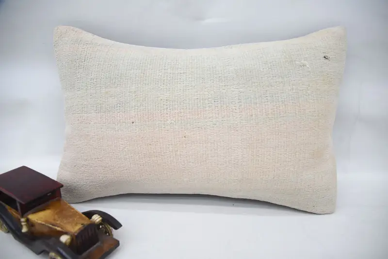 Kilim Cushion Sham, Gift Pillow, Vintage Kilim Pillow, 12x20 Pink Pillow Sham, Cushion Cover, Outdoor Throw Pillow, Bench Cushion Cover - 4