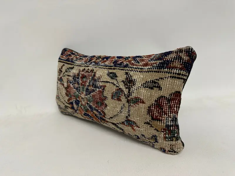 8x16 Inch Handmade Floral Embroidered Pillow, Decorative Pillow - 4