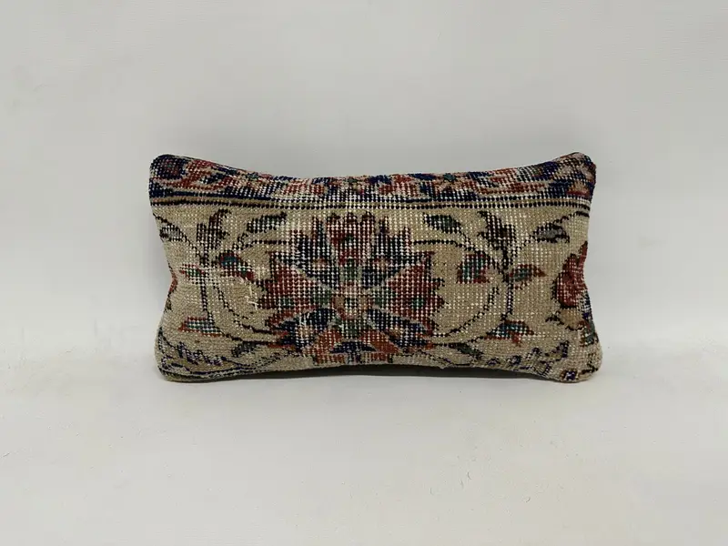 8x16 Inch Handmade Floral Embroidered Pillow, Decorative Pillow - 1
