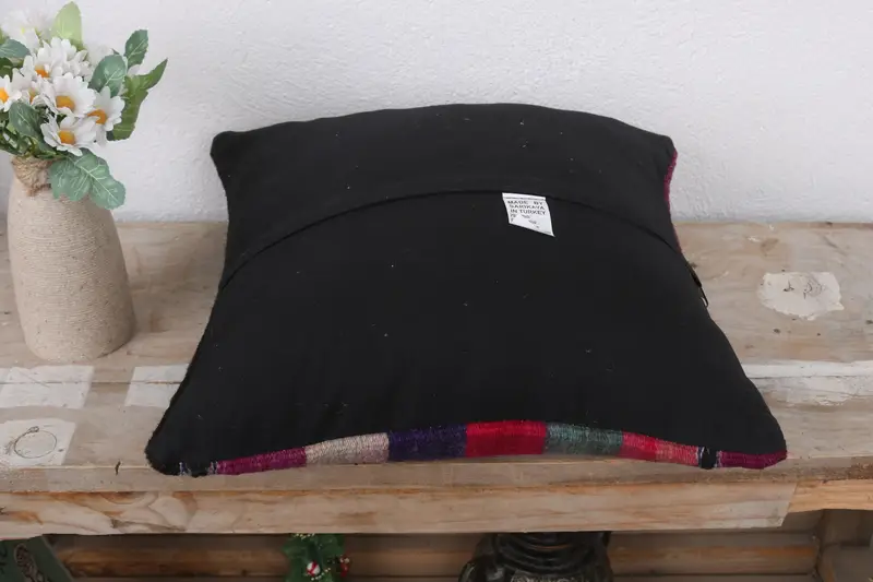Toss Cushion Case, 14x14 Blue Cushion Case, Turkish Kilim Pillow, Throw Kilim Pillow, Vintage Kilim Pillow Pillow Case, Antique Pillows, Cushion - 7