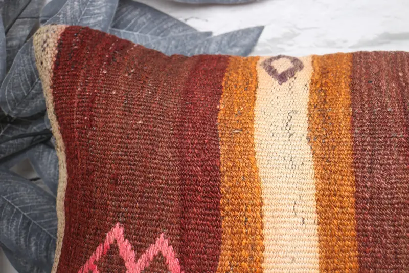 Interior Designer Pillow, Pillow Cover, Oriental Cushion Case, Decorative Pillow, 12x24 Pink Cushion, Gift Pillow, Turkish Kilim Pillow - 2