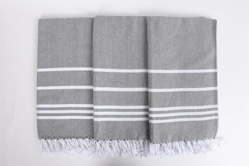 70x40 Cotton Striped Towel, Yoga Towel, Thin and lightweight Turkish peshtemal, Wedding Gift, Gift For Bride, Turkish Towel Beach, Sand-free towel - 7
