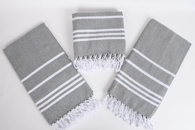 70x40 Cotton Striped Towel, Yoga Towel, Thin and lightweight Turkish peshtemal, Wedding Gift, Gift For Bride, Turkish Towel Beach, Sand-free towel - 6