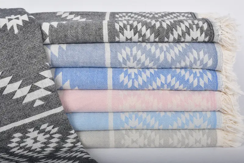 Turkish Towel Hand Towel Blue Kilim Dish Towel, 40x18 Inches