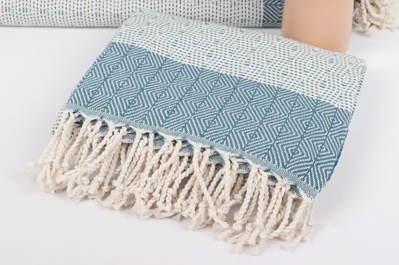 Personalized Gift, 70x40 Cotton Diamond Towel, Turkish beach towel with fringe, Memorial Gift, Cute Beach Towel, Fouta towel, Custom Gift - 5