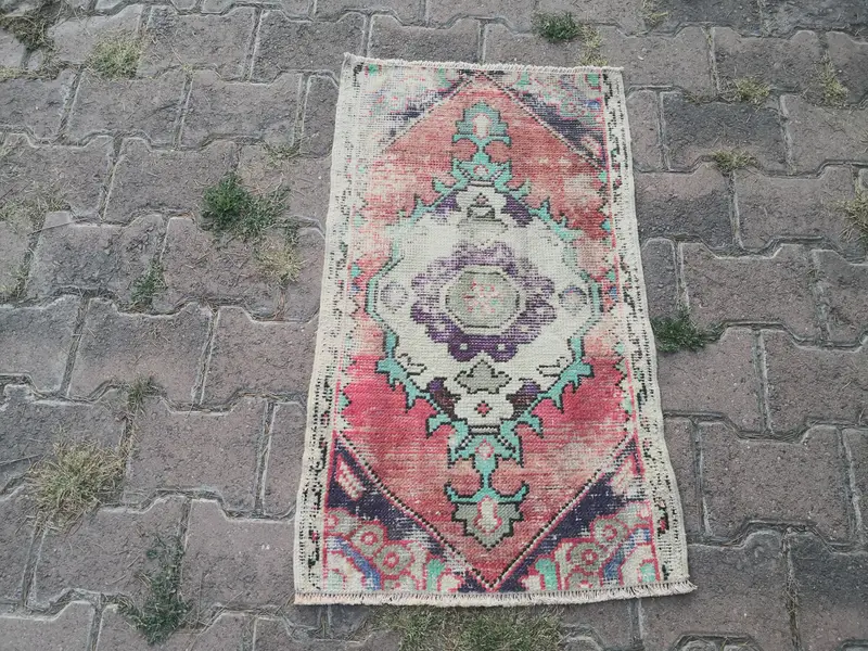 Alfombra rectangular roja y verde hecha a mano, perfecta para Navidad y Año Nuevo