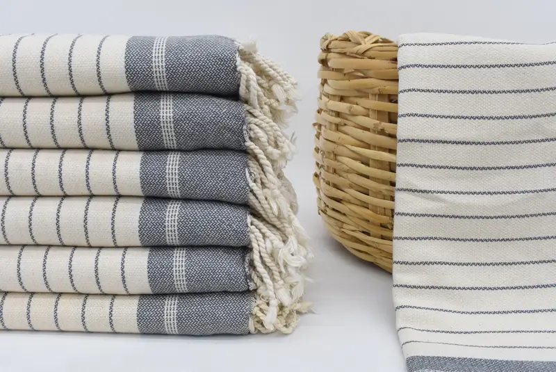 Wedding Gift Ideas, Bridesmaid Gifts, Wedding Favors, Fouta towel, Lightweight quick-dry peshtemal towel for travel, 70x40 Cotton Striped Towel - 1