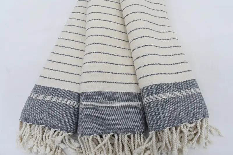 Wedding Gift Ideas, Bridesmaid Gifts, Wedding Favors, Fouta towel, Lightweight quick-dry peshtemal towel for travel, 70x40 Cotton Striped Towel - 3