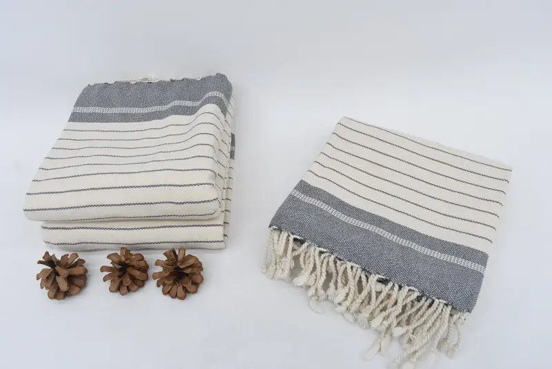 Wedding Gift Ideas, Bridesmaid Gifts, Wedding Favors, Fouta towel, Lightweight quick-dry peshtemal towel for travel, 70x40 Cotton Striped Towel - 7