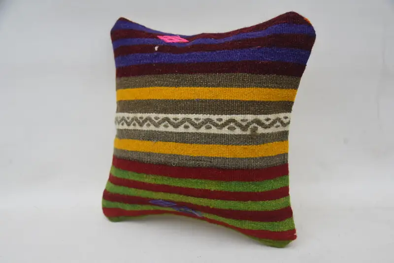 Pillow for Couch, 12x12 Green Pillow, Cushion Case, Throw Kilim Pillow, Outdoor Pillow Case, Farmhouse Cushion Case, Kilim Pillow, Bed Pillow - 3