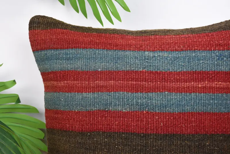 Interior Designer Pillow, Cushion Case, Kilim Pillow, 14x14 Red Pillow, Bohemian Cushion Pillow Sham, Boho Pillow Sham Cover - 2