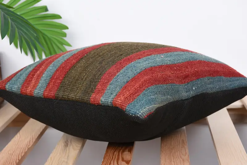 Interior Designer Pillow, Cushion Case, Kilim Pillow, 14x14 Red Pillow, Bohemian Cushion Pillow Sham, Boho Pillow Sham Cover - 6