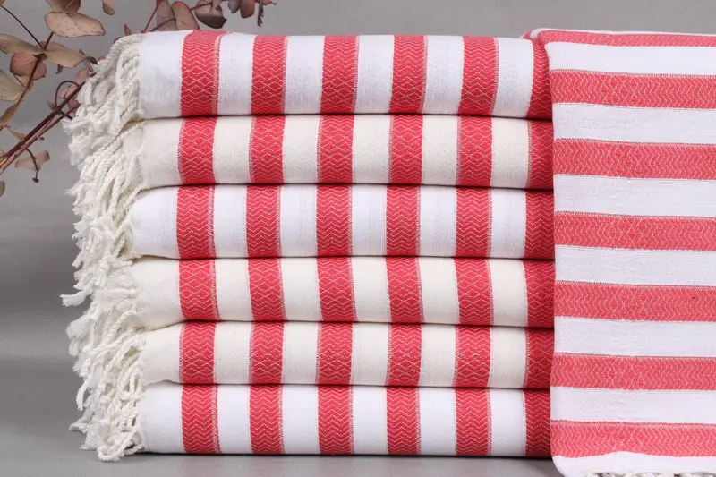 Personalized Turkish Towel Striped Beige, 36x71 Inches