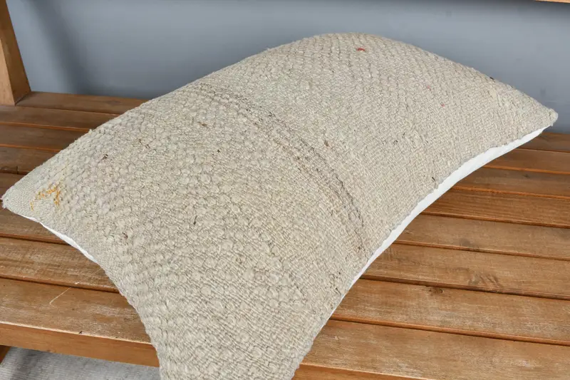 Cushion Case, 16x24 Beige Pillow Sham, Vintage Kilim Throw Pillow, Kilim Cushion Sham, Vintage Kilim Pillow, Bohemian Cushion Pillow - 2
