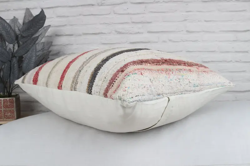 Turkish Pillow, Comfy Throw Cushion Cover, Pillow, 20x28 White Pillow, Square Throw Pillow Case, Boho Pillow, Ethnical Kilim Rug Pillow - 7