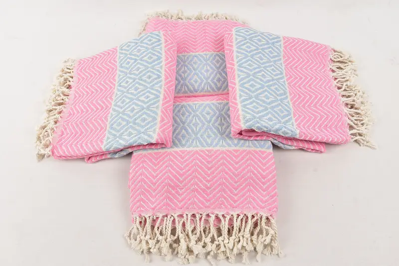 Thin and lightweight Turkish peshtemal, Housewarming Gift, 70x40 Cotton Chevron Towel, Baby Boy Gift, Bachelorette Party Favors, Hammam towel - 6