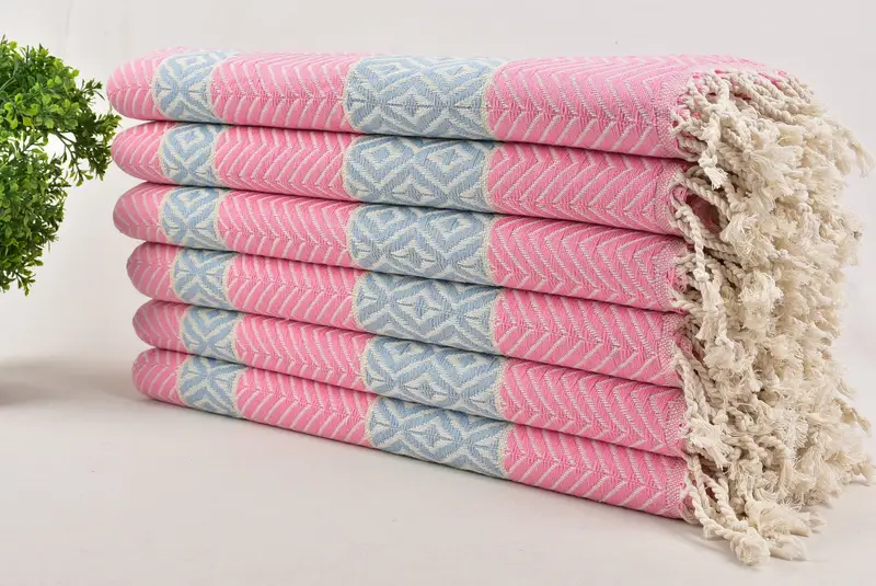 Thin and lightweight Turkish peshtemal, Housewarming Gift, 70x40 Cotton Chevron Towel, Baby Boy Gift, Bachelorette Party Favors, Hammam towel - 3