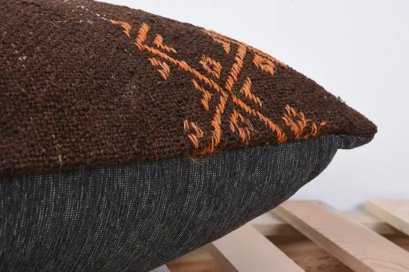 Square Throw Pillow, 12x24 Brown Pillow Cover, Pillow for Couch, Pillow Cover, Interior Designer Pillow, Kilim Pillow Cover, Tapestry Cushion - 7