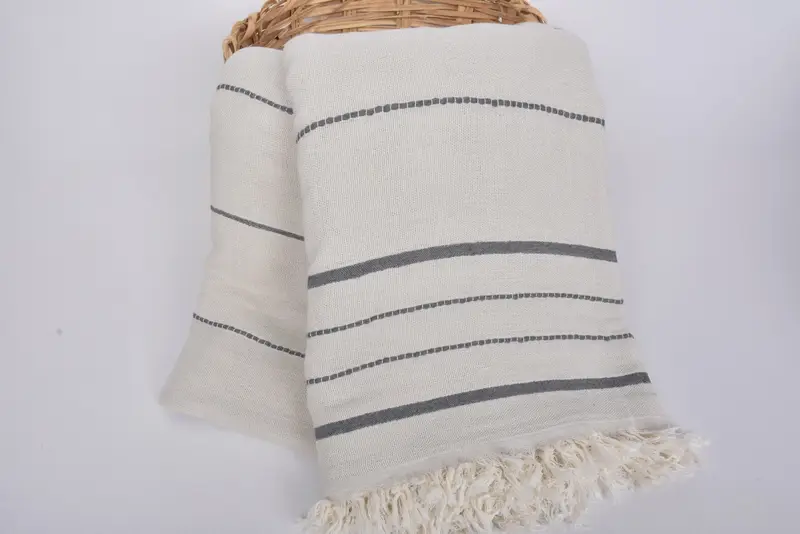 Bridal Shower Favor, Personalized Blanket, Turkish Blanket, Custom Blanket, Custom Wedding Gift From Bridesmaid, 100x80 Cotton Striped Towel - 5