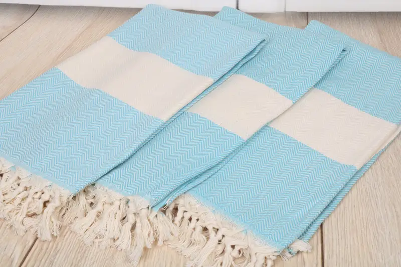 Girl Trip Party Favor, Organic towel, Monogram Turkish Towel, Bridal Shower Favor, Guest Towel, 70x40 Cotton Herringbone Towel, Beach Towel Gift - 6