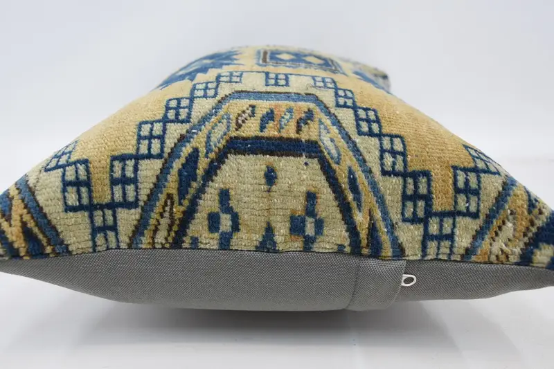 Turkish Kilim Pillow, Kilim Pillow, 16x24 Blue Cushion Case, Personalized Gift Pillow Pillow Cover, Comfy Throw Cushion, Boho Pillow, Cushion - 5