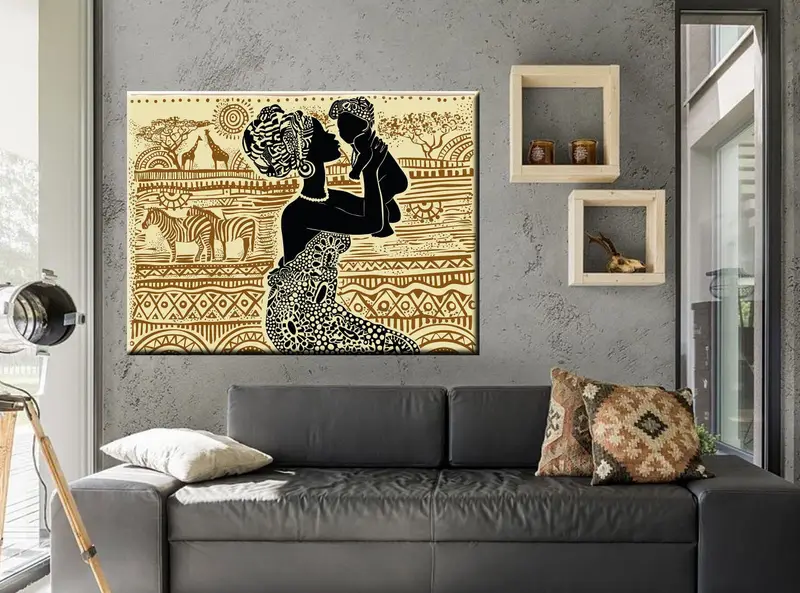 African Girl Art Decor, Canvas Table, Ethnic Wall Art Canvas Print, Wall Hanging Decor, Black Woman For Wall,Home Decor Wall Art Table, - 5