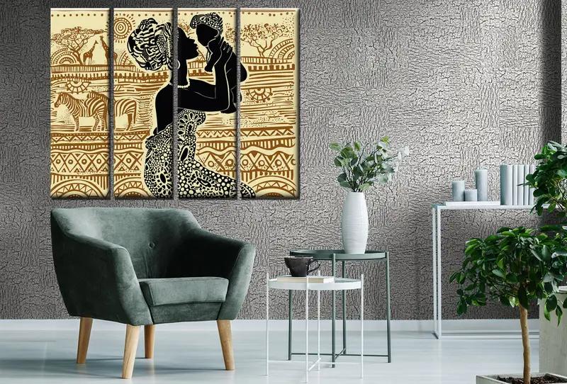 African Girl Art Decor, Canvas Table, Ethnic Wall Art Canvas Print, Wall Hanging Decor, Black Woman For Wall,Home Decor Wall Art Table, - 6