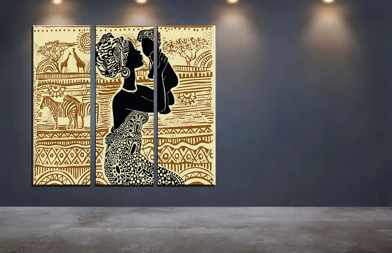 African Girl Art Decor, Canvas Table, Ethnic Wall Art Canvas Print, Wall Hanging Decor, Black Woman For Wall,Home Decor Wall Art Table, - 1