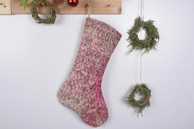 Festive Christmas Ornaments Pattern, 19 Inch Wide Christmas Stocking